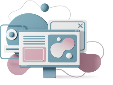 Bilschirm mit künstlerischen Elementen.