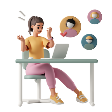 Eine Recruiterin führt ein Online-Interview.